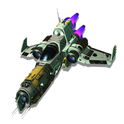 An exclusive <span class="typeSTELLAR">Starship</span>. This  A-class fighter benefits from damage and maneuverability bonuses, and is pre-installed with a selection of technologies and upgrades.