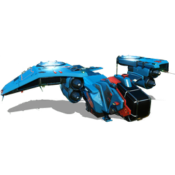 An exclusive <span class="typeSTELLAR">Starship</span> with a spacious cargo hold, and pre-fitted with upgraded <span class="typeTECHNOLOGY">Deflector Shields</span> and a <span class="typeTECHNOLOGY">Cyclotron Ballista</span>.