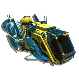 An exclusive <span class="typeSTELLAR">Starship</span>, pre-fitted with a powerful <span class="typeTECHNOLOGY">Phase Beam</span> and upgraded <span class="typeTECHNOLOGY">Pulse Engine</span> for efficient space exploration. The <span class="typeTECHNOLOGY">Teleport Receiver</span> also allows for gathered products and materials to be efficiently teleported back to the ship over <span class="typeSTELLAR">long distances</span>.