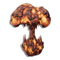 This sculptural piece is a result of the anomalous geology on some superheated worlds. Molten lava burst forth from beneath the ground and then congealed rapidly, preserving what would otherwise be a moment of ephemeral beauty.