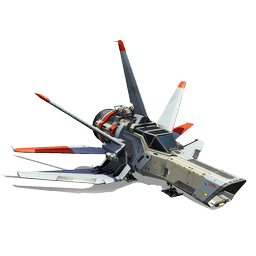 An exclusive <span class="typeSTELLAR">Starship</span>. This intimidating fighter craft is exceptionally maneuverable, its <span class="typeTECHNOLOGY">Flight Assist Override</span> technology enabling it to deftly drift between celestial bodies.